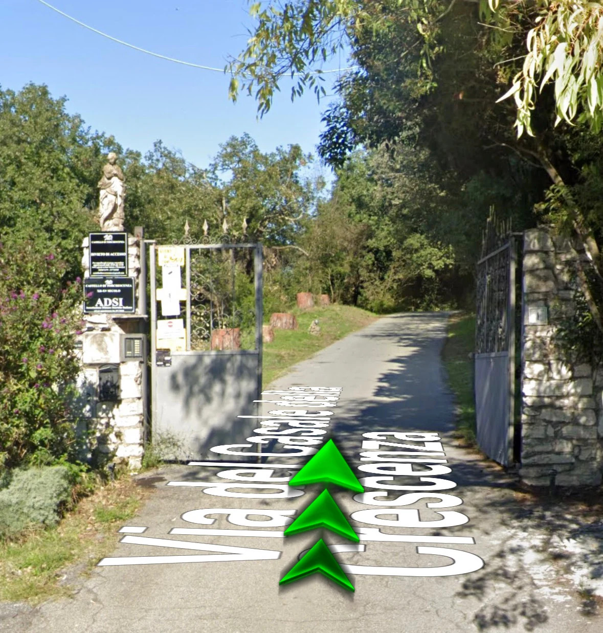 Indicazione del percorso, foto